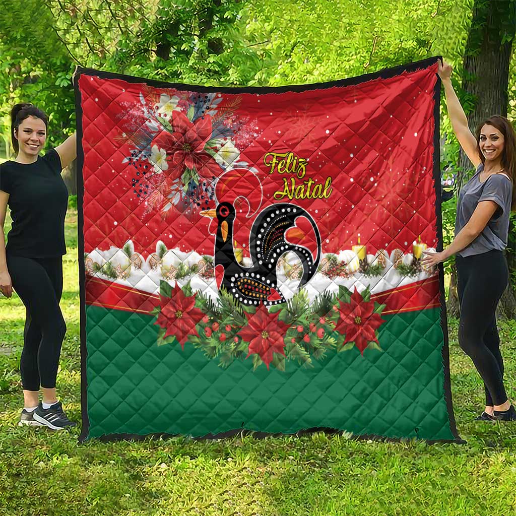 Portugal Christmas Quilt Rooster of Barcelos Christmas Lightning Art - Wonder Print Shop