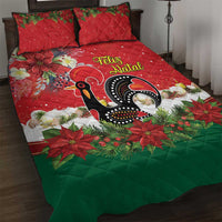 Portugal Christmas Quilt Bed Set Rooster of Barcelos Christmas Lightning Art - Wonder Print Shop