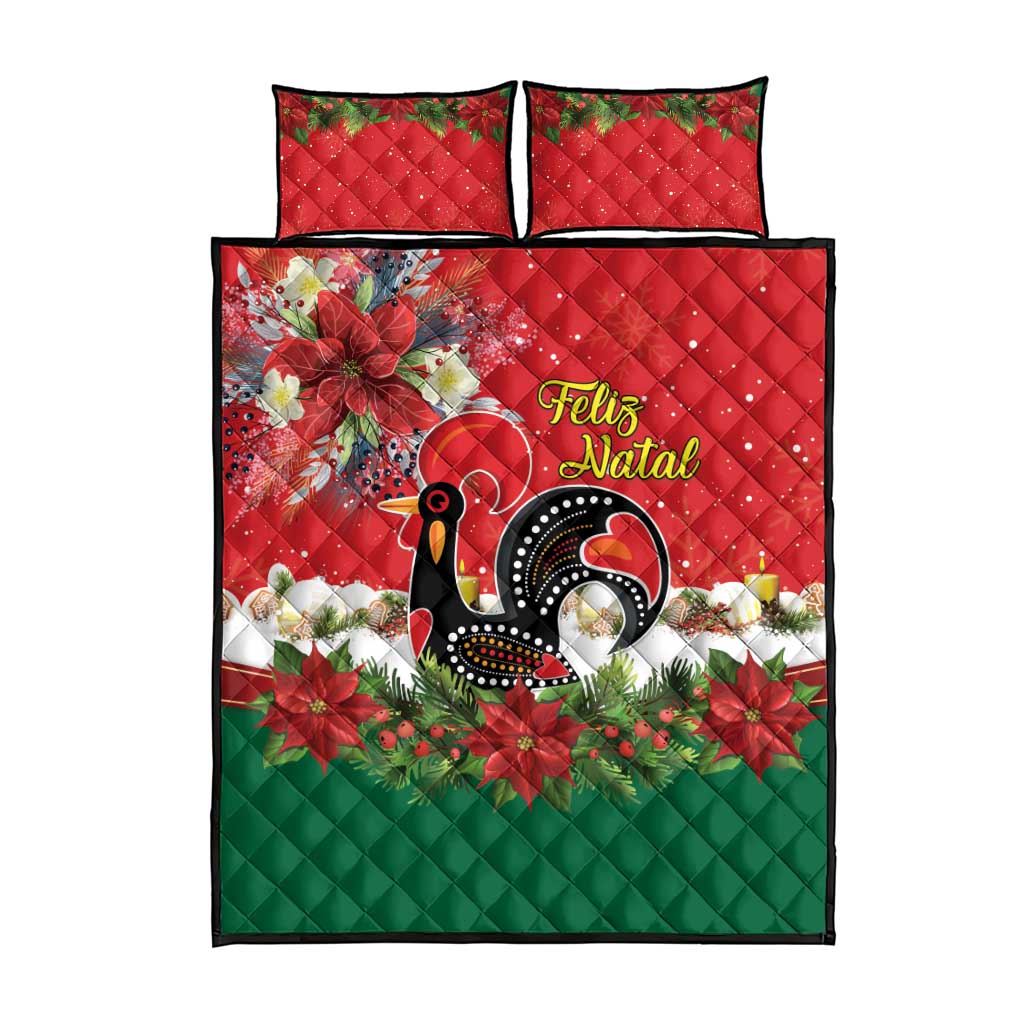 Portugal Christmas Quilt Bed Set Rooster of Barcelos Christmas Lightning Art - Wonder Print Shop