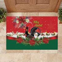 Portugal Christmas Rubber Doormat Rooster of Barcelos Christmas Lightning Art - Wonder Print Shop