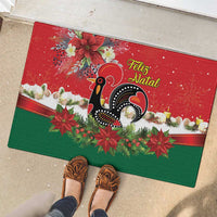 Portugal Christmas Rubber Doormat Rooster of Barcelos Christmas Lightning Art - Wonder Print Shop