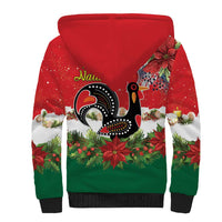 Portugal Christmas Sherpa Hoodie Rooster of Barcelos Christmas Lightning Art - Wonder Print Shop