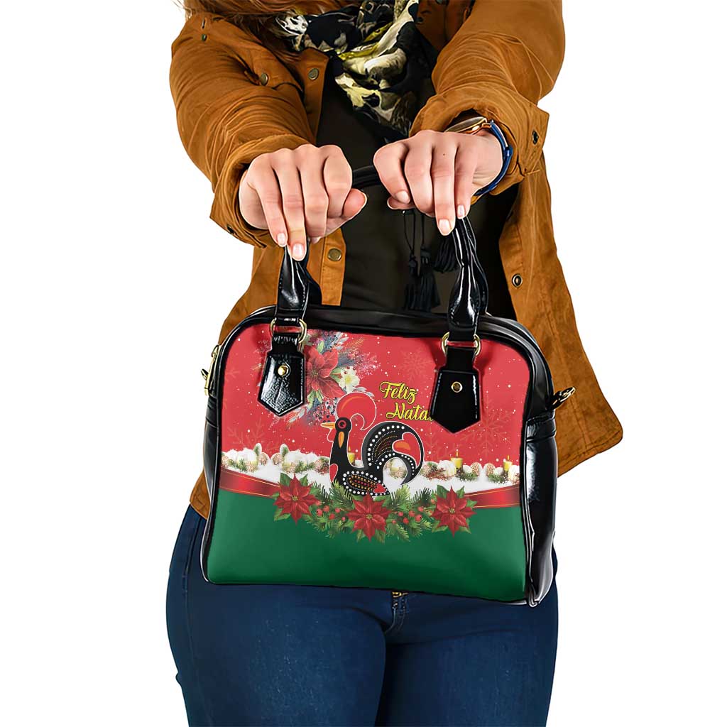 Portugal Christmas Shoulder Handbag Rooster of Barcelos Christmas Lightning Art - Wonder Print Shop