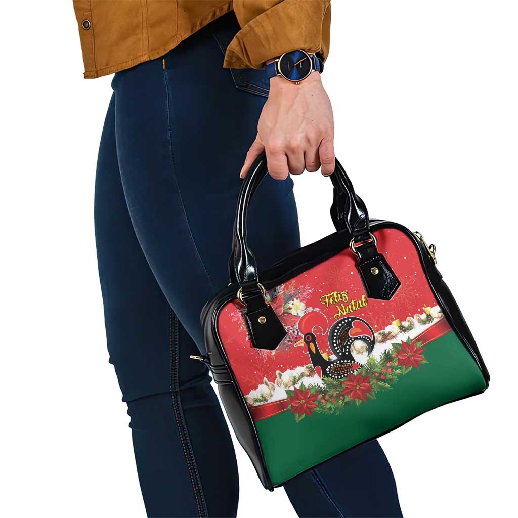 Portugal Christmas Shoulder Handbag Rooster of Barcelos Christmas Lightning Art - Wonder Print Shop