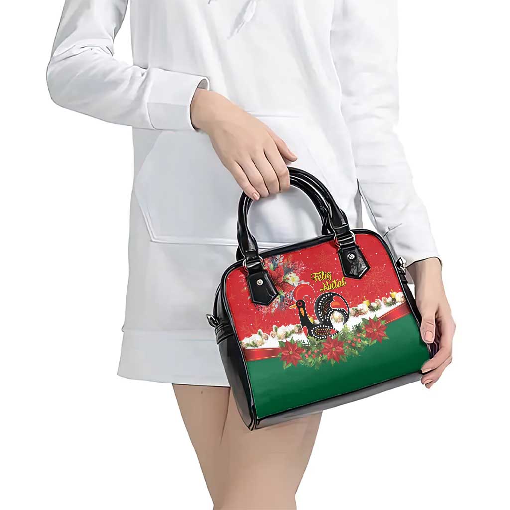 Portugal Christmas Shoulder Handbag Rooster of Barcelos Christmas Lightning Art - Wonder Print Shop