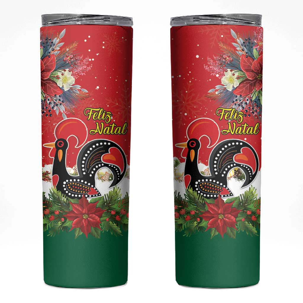 Portugal Christmas Skinny Tumbler Rooster of Barcelos Christmas Lightning Art - Wonder Print Shop