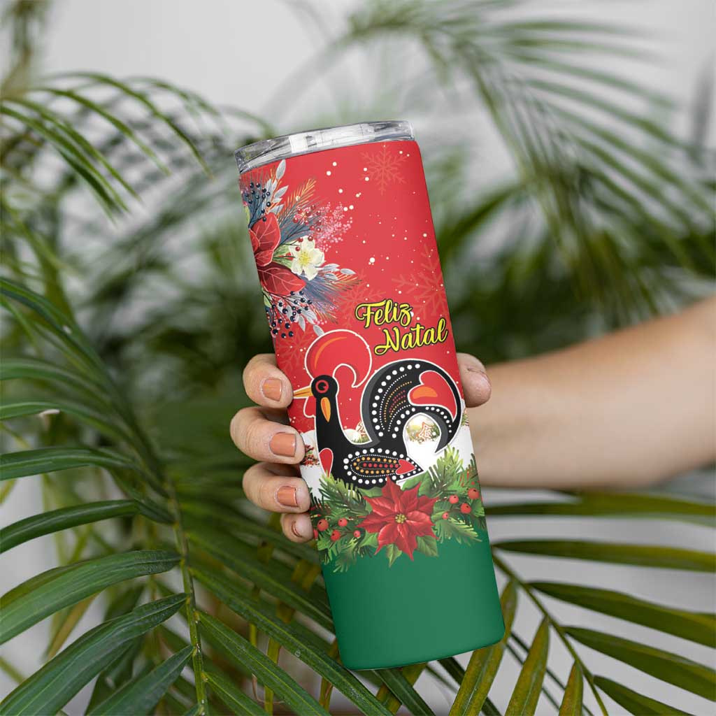 Portugal Christmas Skinny Tumbler Rooster of Barcelos Christmas Lightning Art - Wonder Print Shop