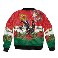 Portugal Christmas Sleeve Zip Bomber Jacket Rooster of Barcelos Christmas Lightning Art - Wonder Print Shop