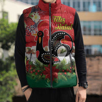 Portugal Christmas Sleeveless Puffer Jacket Rooster of Barcelos Christmas Lightning Art - Wonder Print Shop