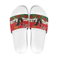 Portugal Christmas Slide Sandals Rooster of Barcelos Christmas Lightning Art - Wonder Print Shop