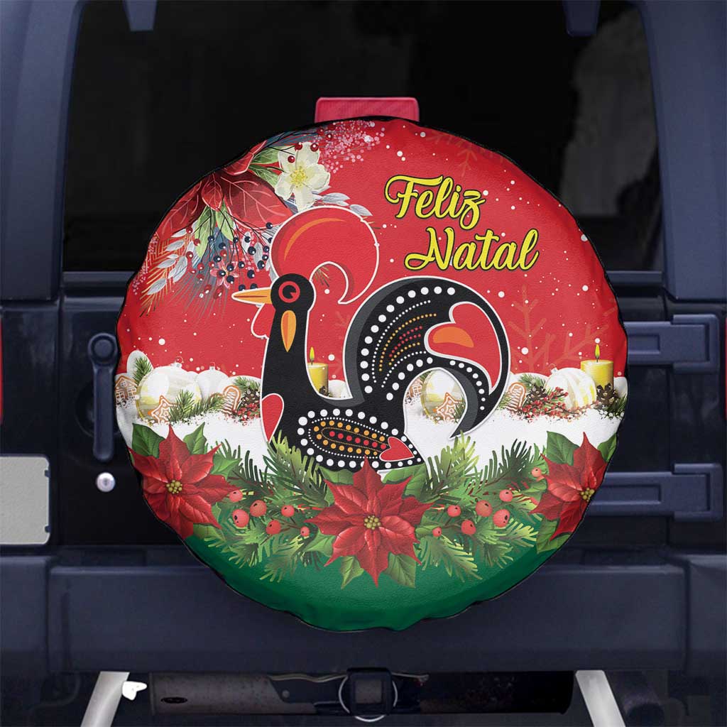 Portugal Christmas Spare Tire Cover Rooster of Barcelos Christmas Lightning Art - Wonder Print Shop