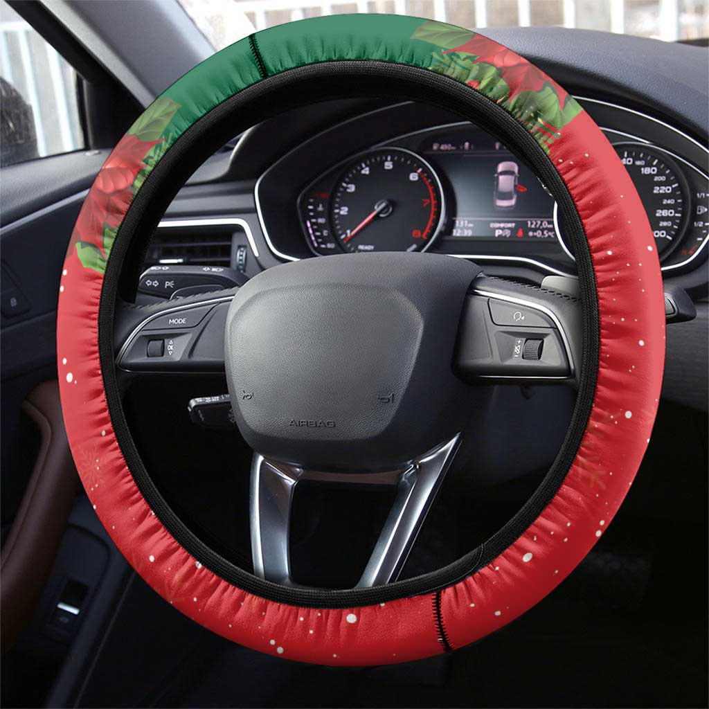 Portugal Christmas Steering Wheel Cover Rooster of Barcelos Christmas Lightning Art - Wonder Print Shop