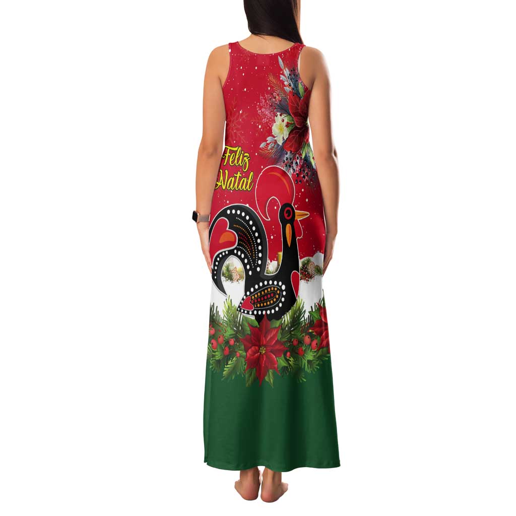 Portugal Christmas Tank Maxi Dress Rooster of Barcelos Christmas Lightning Art - Wonder Print Shop