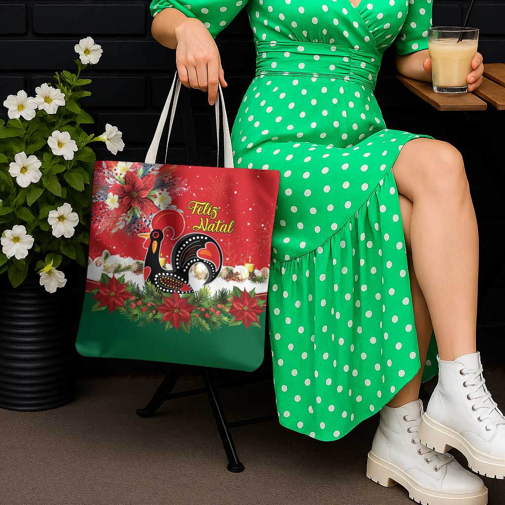 Portugal Christmas Tote Bag Rooster of Barcelos Christmas Lightning Art - Wonder Print Shop