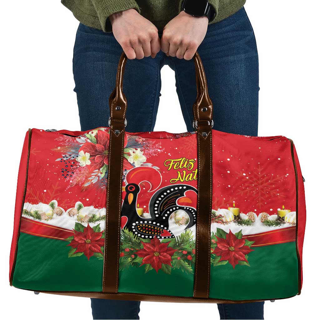 Portugal Christmas Travel Bag Rooster of Barcelos Christmas Lightning Art - Wonder Print Shop
