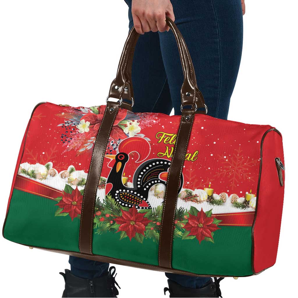 Portugal Christmas Travel Bag Rooster of Barcelos Christmas Lightning Art - Wonder Print Shop
