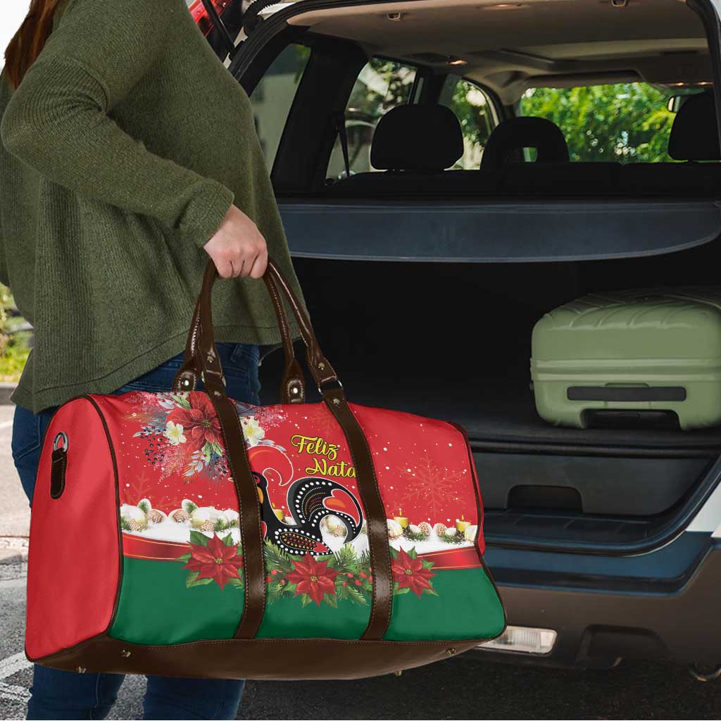 Portugal Christmas Travel Bag Rooster of Barcelos Christmas Lightning Art - Wonder Print Shop