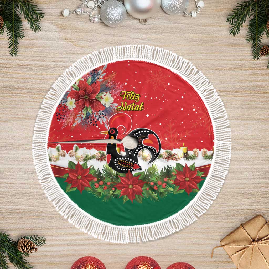 Portugal Christmas Tree Skirt Rooster of Barcelos Christmas Lightning Art - Wonder Print Shop