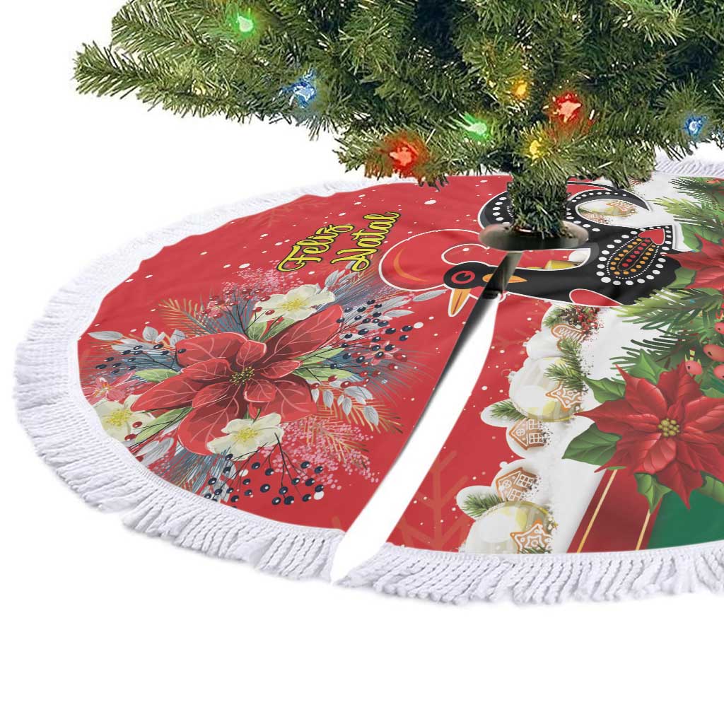 Portugal Christmas Tree Skirt Rooster of Barcelos Christmas Lightning Art - Wonder Print Shop