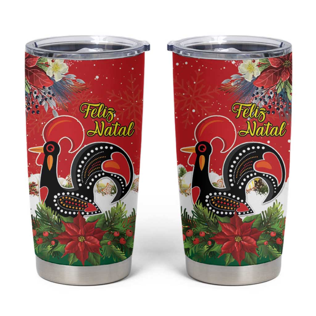 Portugal Christmas Tumbler Cup Rooster of Barcelos Christmas Lightning Art - Wonder Print Shop