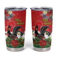 Portugal Christmas Tumbler Cup Rooster of Barcelos Christmas Lightning Art - Wonder Print Shop