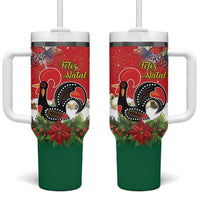 Portugal Christmas Tumbler With Handle Rooster of Barcelos Christmas Lightning Art - Wonder Print Shop