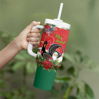 Portugal Christmas Tumbler With Handle Rooster of Barcelos Christmas Lightning Art - Wonder Print Shop