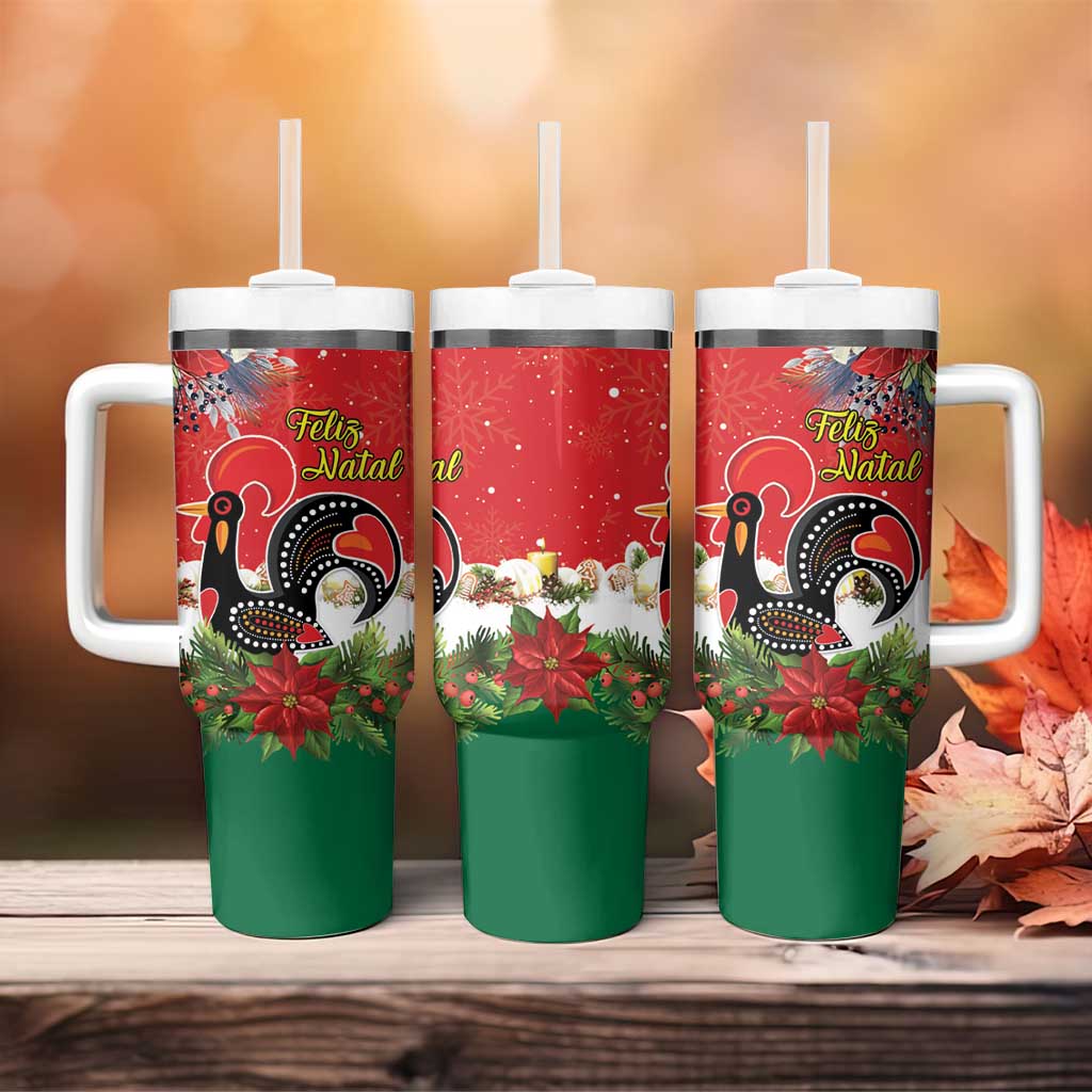 Portugal Christmas Tumbler With Handle Rooster of Barcelos Christmas Lightning Art - Wonder Print Shop