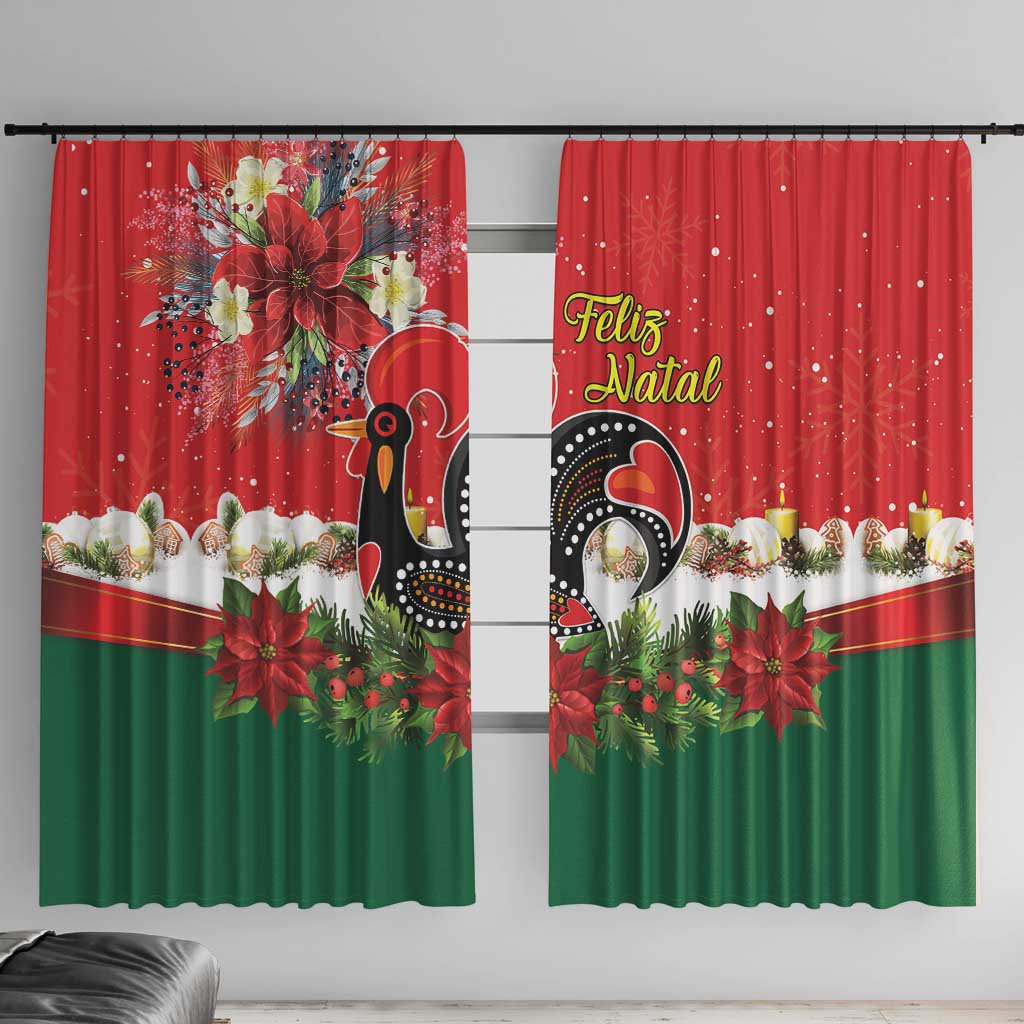 Portugal Christmas Window Curtain Rooster of Barcelos Christmas Lightning Art - Wonder Print Shop