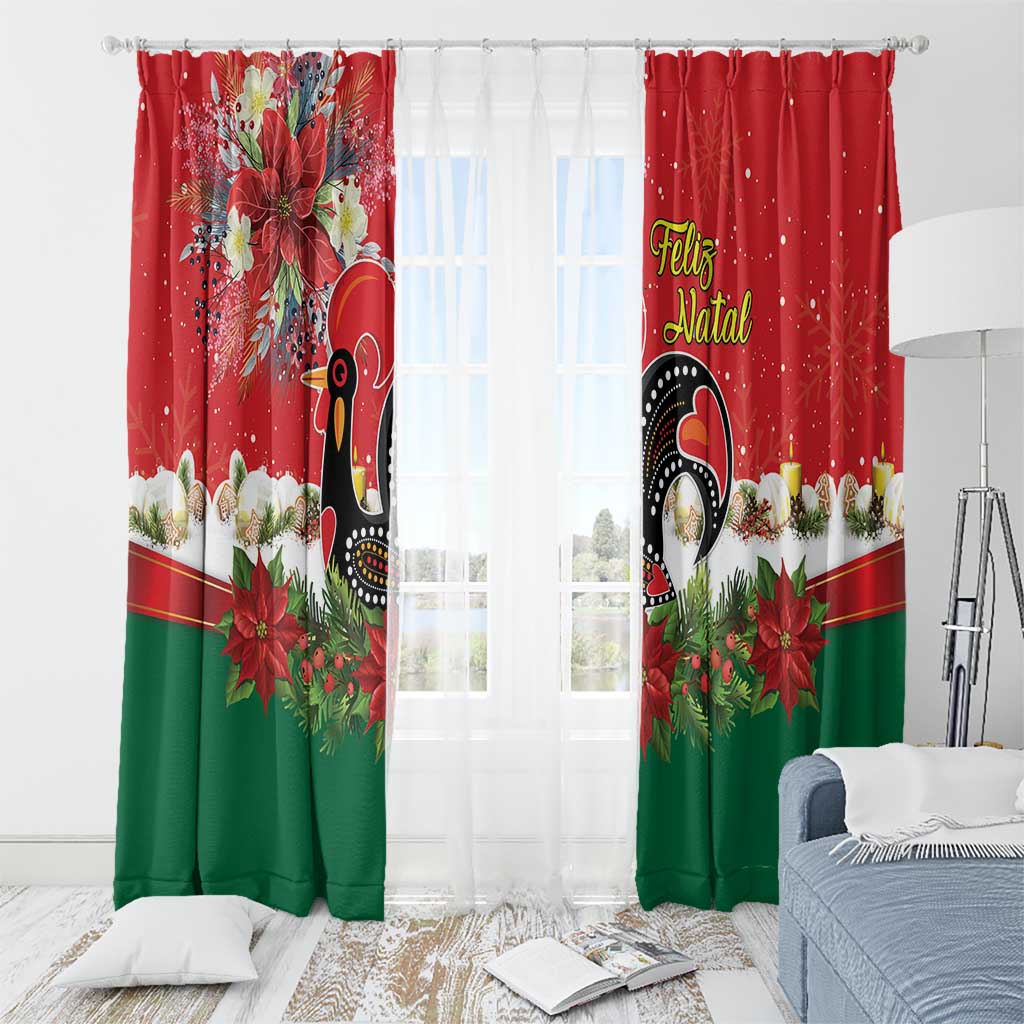 Portugal Christmas Window Curtain Rooster of Barcelos Christmas Lightning Art - Wonder Print Shop