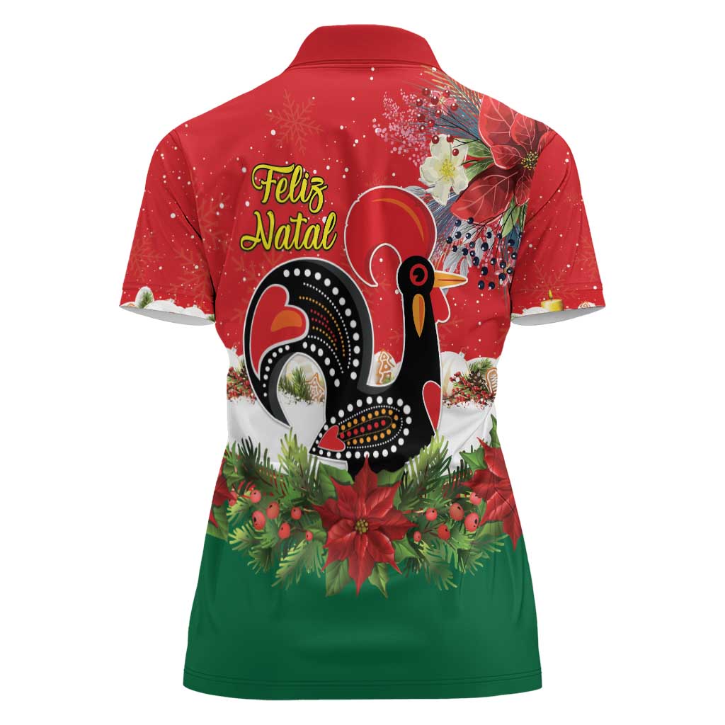 Portugal Christmas Women Polo Shirt Rooster of Barcelos Christmas Lightning Art - Wonder Print Shop