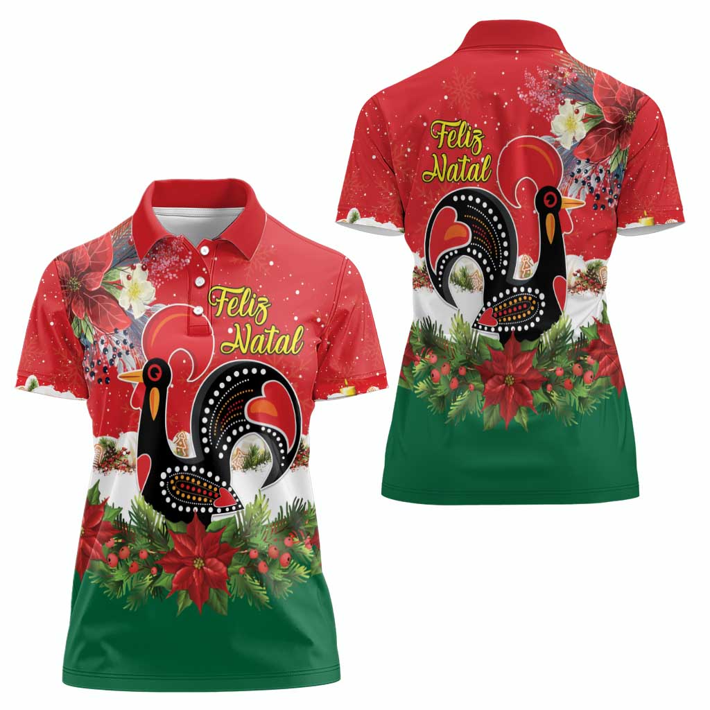Portugal Christmas Women Polo Shirt Rooster of Barcelos Christmas Lightning Art - Wonder Print Shop