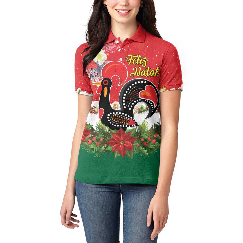 Portugal Christmas Women Polo Shirt Rooster of Barcelos Christmas Lightning Art - Wonder Print Shop
