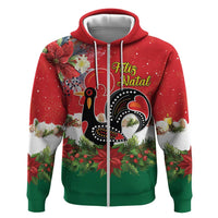 Portugal Christmas Zip Hoodie Rooster of Barcelos Christmas Lightning Art - Wonder Print Shop