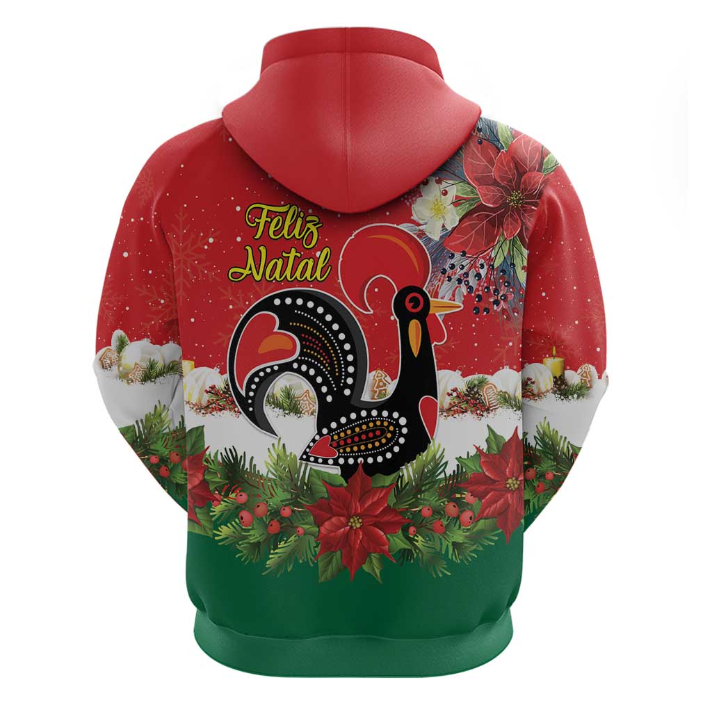 Portugal Christmas Zip Hoodie Rooster of Barcelos Christmas Lightning Art - Wonder Print Shop