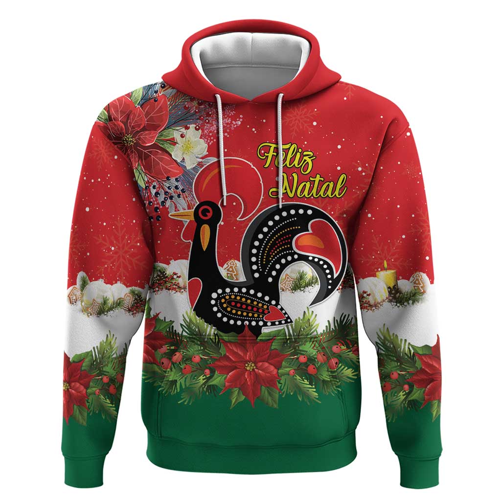 Portugal Christmas Zip Hoodie Rooster of Barcelos Christmas Lightning Art - Wonder Print Shop