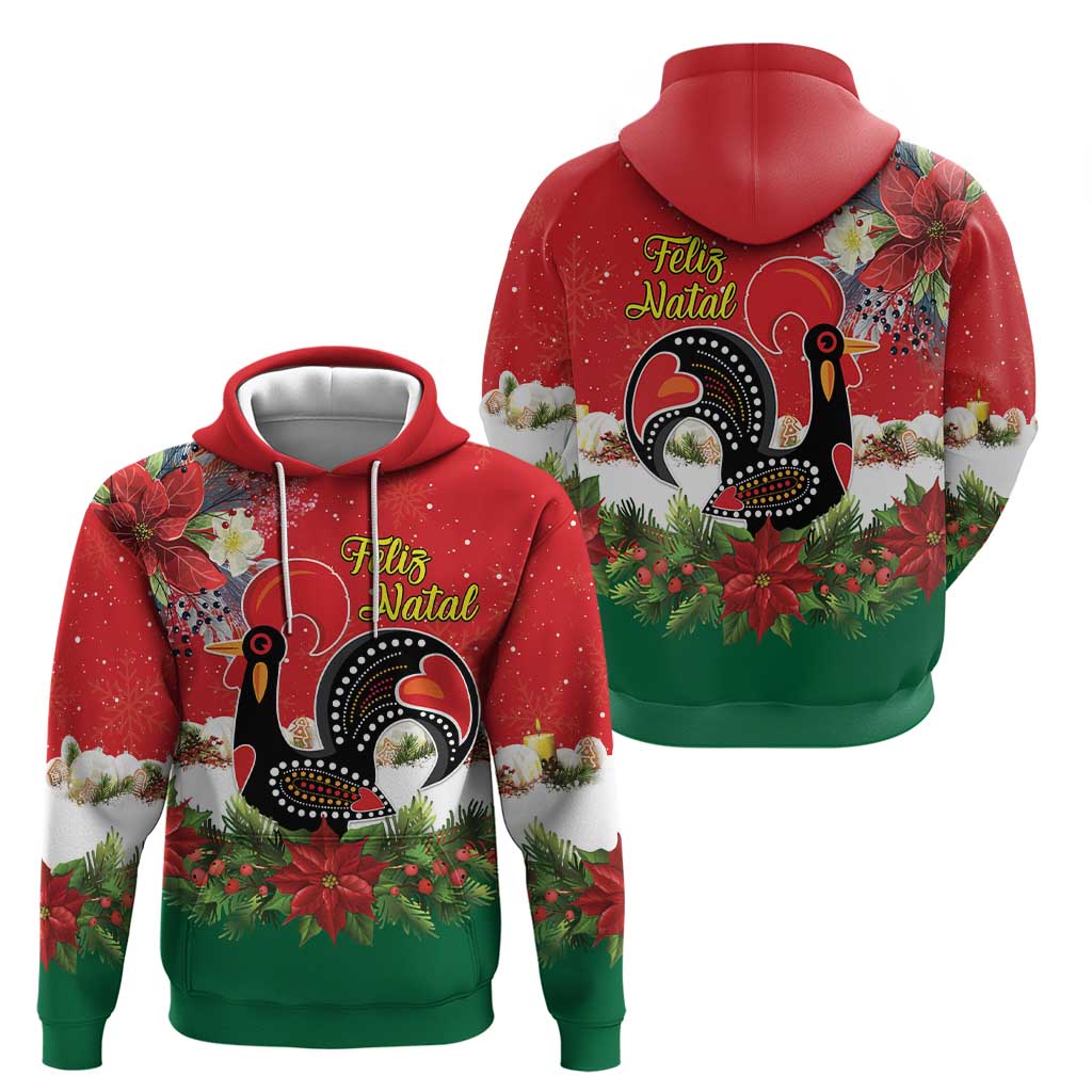 Portugal Christmas Zip Hoodie Rooster of Barcelos Christmas Lightning Art - Wonder Print Shop