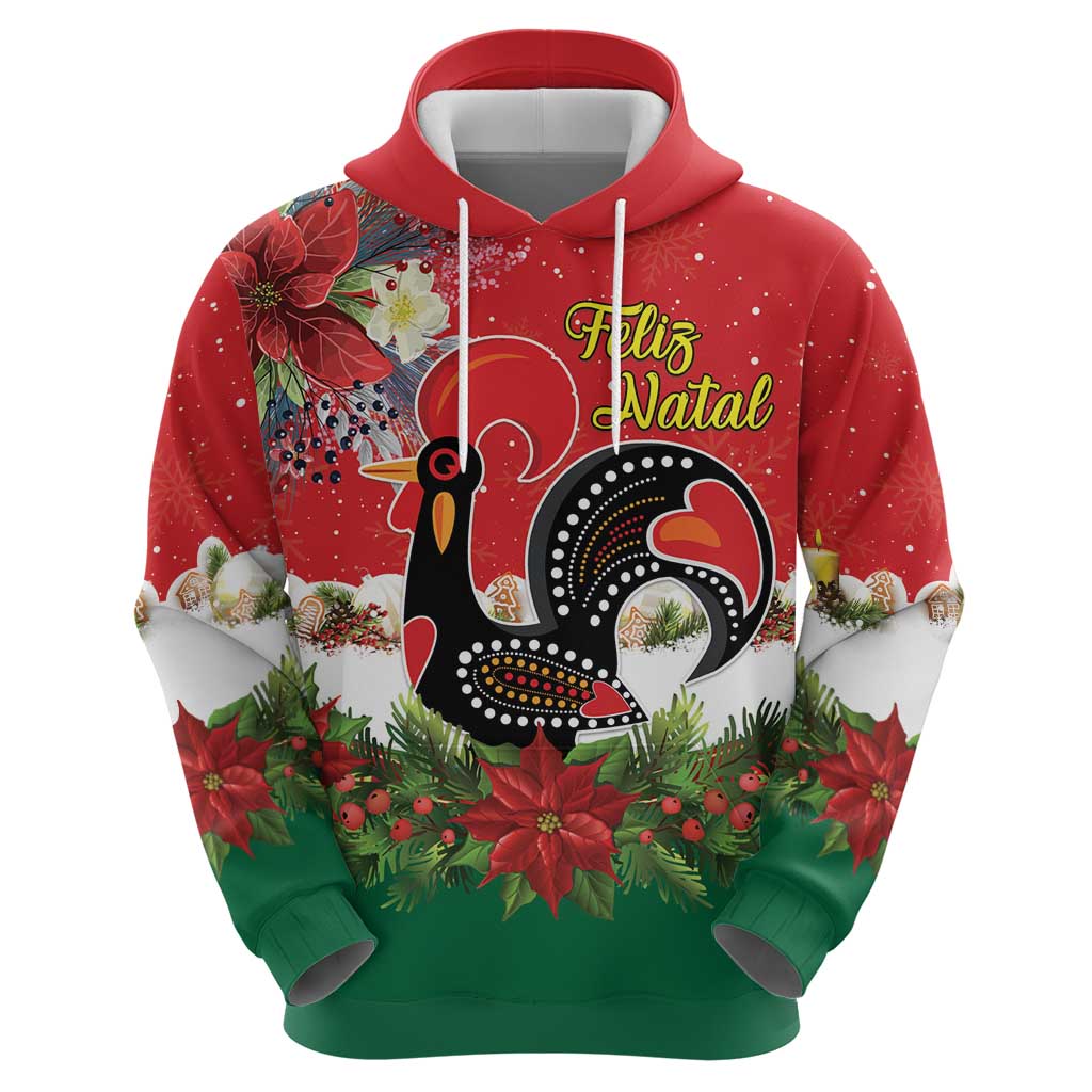 Portugal Christmas Zip Hoodie Rooster of Barcelos Christmas Lightning Art - Wonder Print Shop