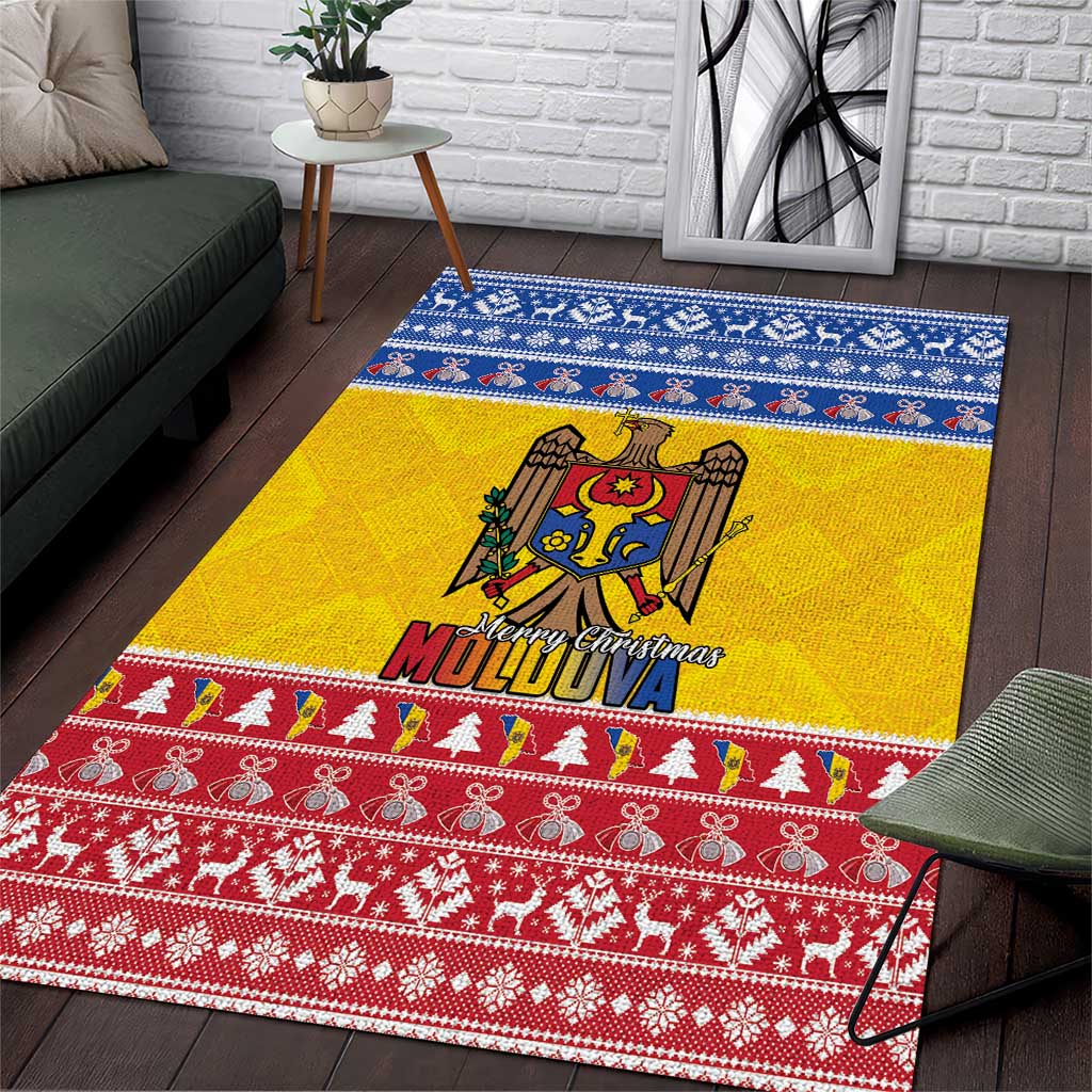Moldova Christmas Area Rug Coat Of Arms Craciun fericit - Wonder Print Shop