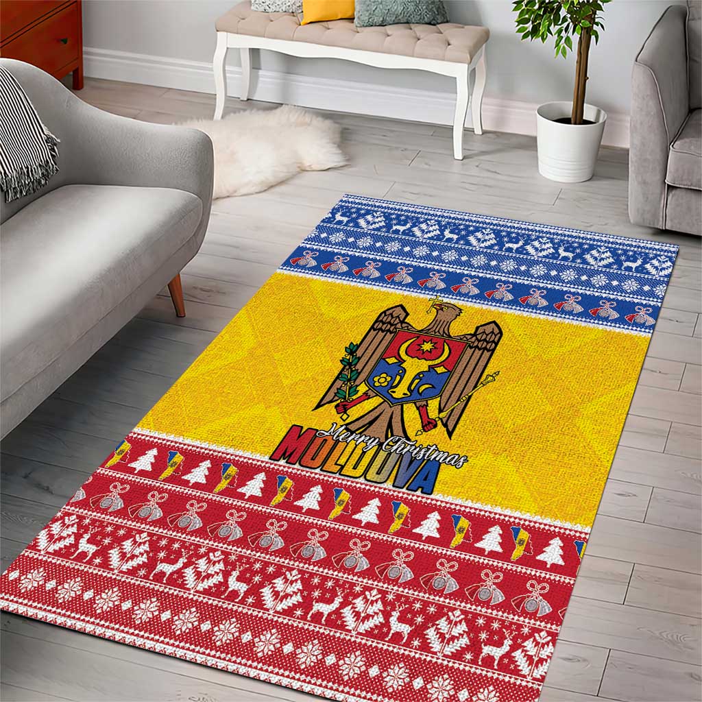 Moldova Christmas Area Rug Coat Of Arms Craciun fericit - Wonder Print Shop