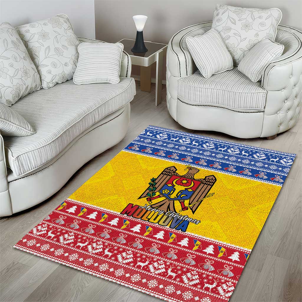 Moldova Christmas Area Rug Coat Of Arms Craciun fericit - Wonder Print Shop