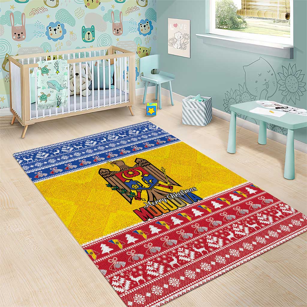 Moldova Christmas Area Rug Coat Of Arms Craciun fericit - Wonder Print Shop