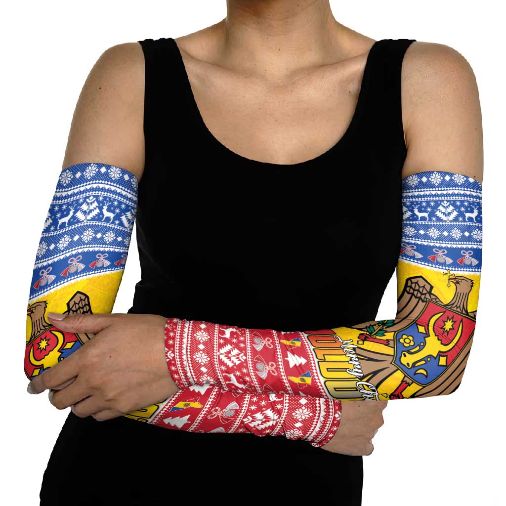 Moldova Christmas Arm Sleeves Coat Of Arms Craciun fericit - Wonder Print Shop