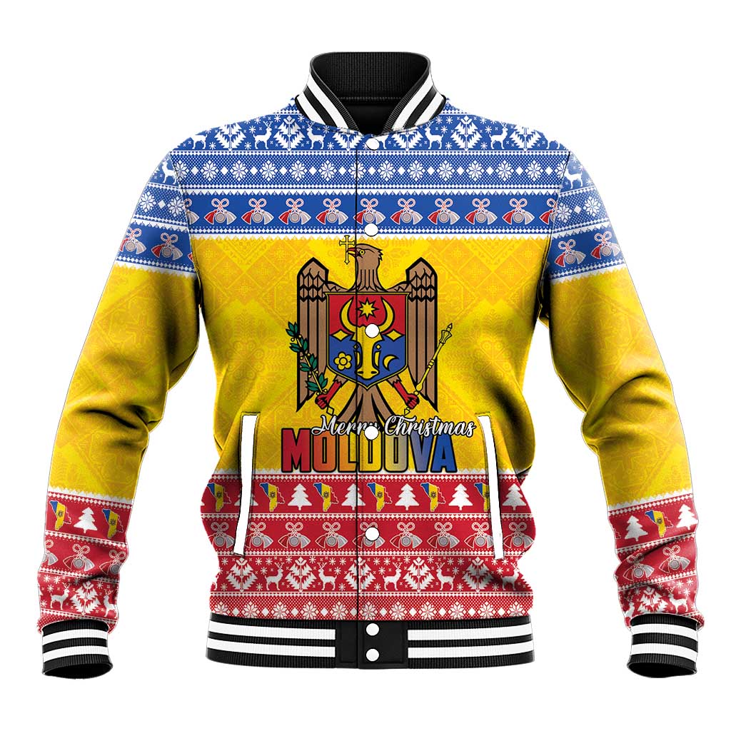 Moldova Christmas Baseball Jacket Coat Of Arms Craciun fericit - Wonder Print Shop