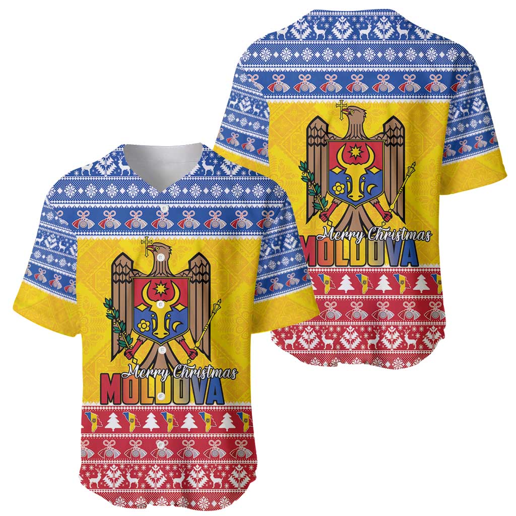 Moldova Christmas Baseball Jersey Coat Of Arms Craciun fericit - Wonder Print Shop