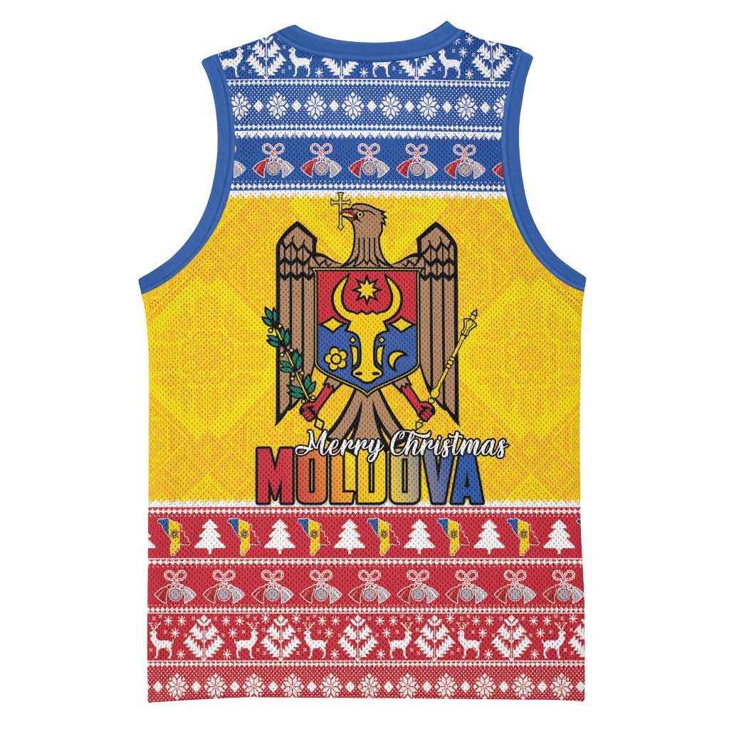 Moldova Christmas Basketball Jersey Coat Of Arms Craciun fericit - Wonder Print Shop