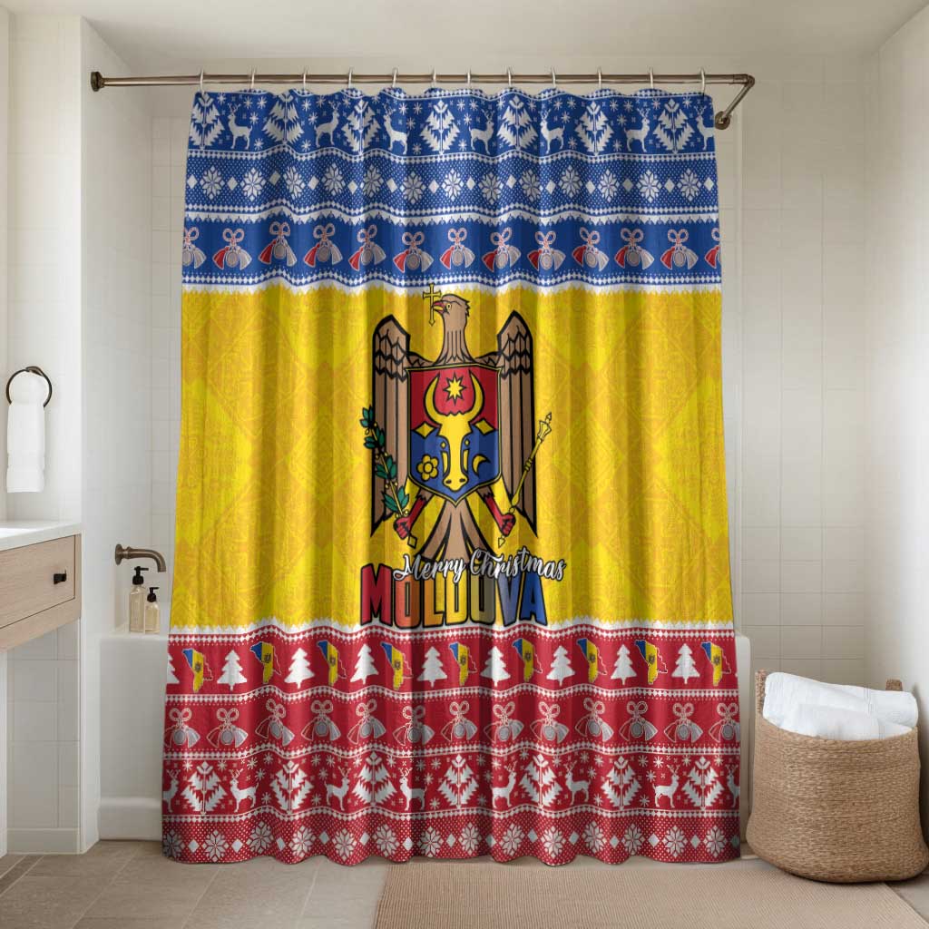 Moldova Christmas Bathroom Set Coat Of Arms Craciun fericit - Wonder Print Shop