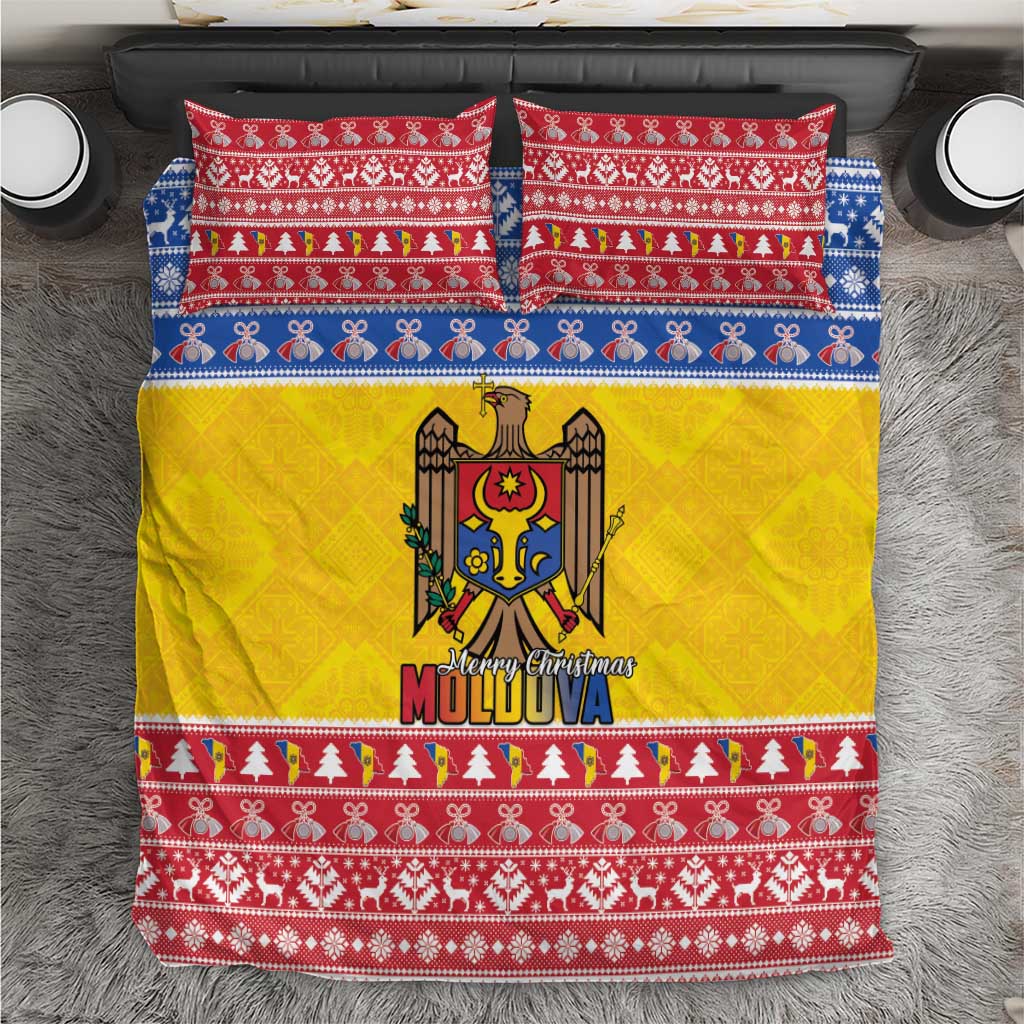 Moldova Christmas Bedding Set Coat Of Arms Craciun fericit - Wonder Print Shop