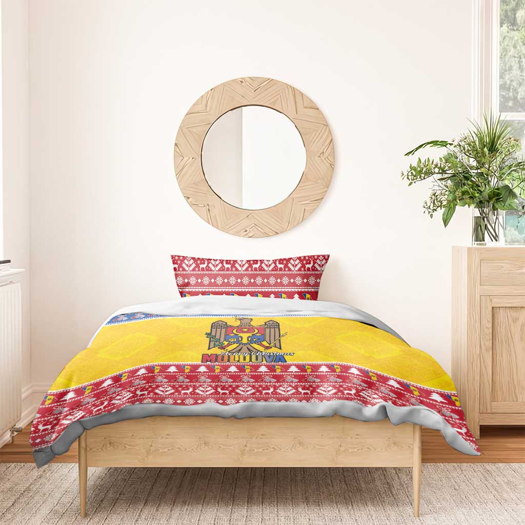 Moldova Christmas Bedding Set Coat Of Arms Craciun fericit - Wonder Print Shop