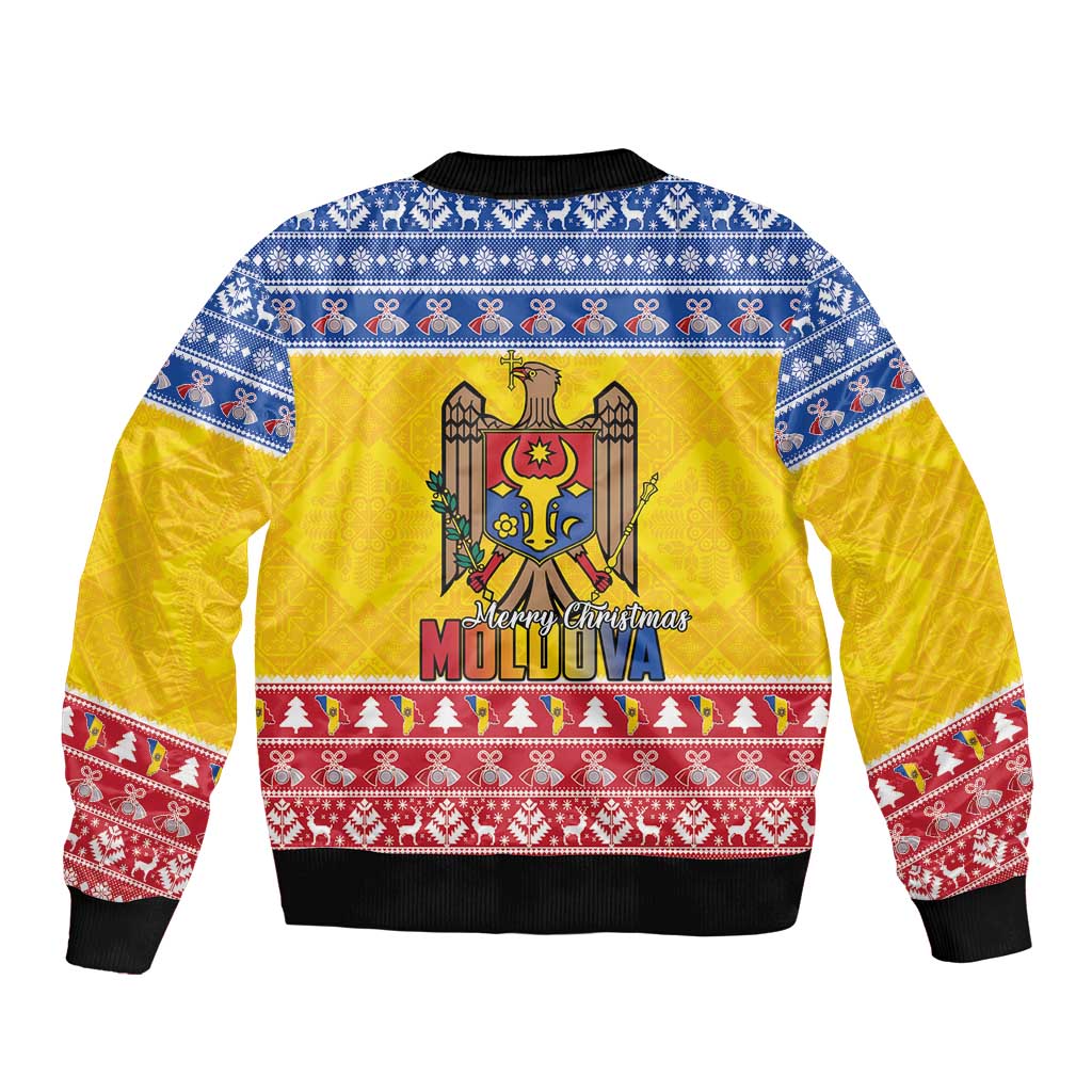 Moldova Christmas Bomber Jacket Coat Of Arms Craciun fericit - Wonder Print Shop